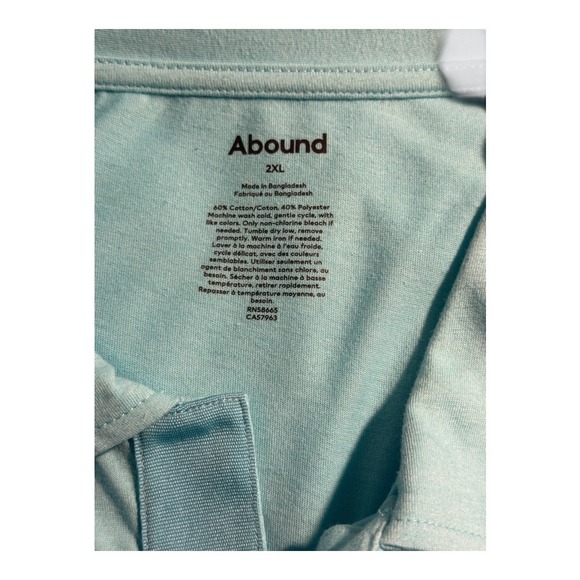 Abound Polo Shirt Soft Knit Short Sleeve Casual Top Aqua Blue 2XL NWT - Picture 4 of 4